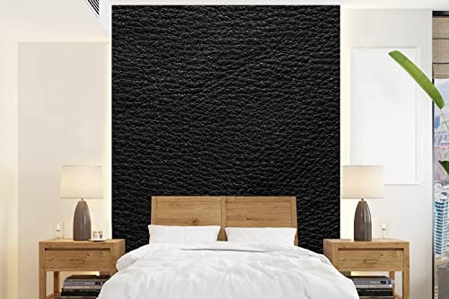 MuchoWow Papier peint Cuir - aspect cuir - noir - gris Papier peint photo 160x220 cm Papier peint imprimé