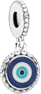 Pandora Moments Evil Eye Charm-Anhänger aus Sterling Silber, Kompatibel Moments Armbändern, 792015C00_E052