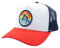 Crafton Sunrise Mesh Trucker Cap - Baseball Cap - Unisex - atmungsaktiv - individuell verstellbar - für Damen und Herren Farbe: Red/White/Navy