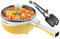 Audecook Hot Pot Electric - Mini padella elettrica antiaderente, 1,7 l, pentola elettrica portatile per bistecca, uova, riso fritto, ramen, farina d'avena, zuppa (giallo)