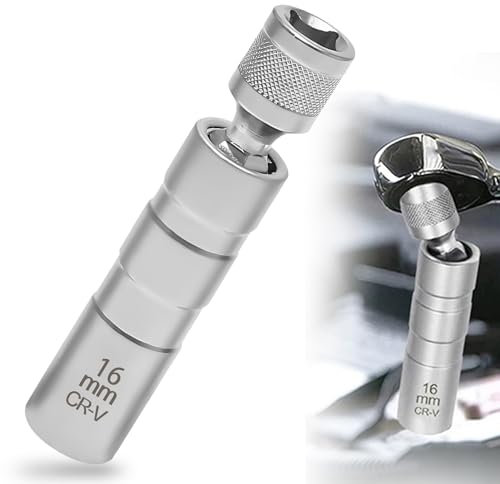 TUZHE Zündkerzenschlüssel 16mm Magnet Universal Flexibel Zündkerzenschlüssel Satz Werkzeuge zum Entfernen von Zündkerzen (16mm)