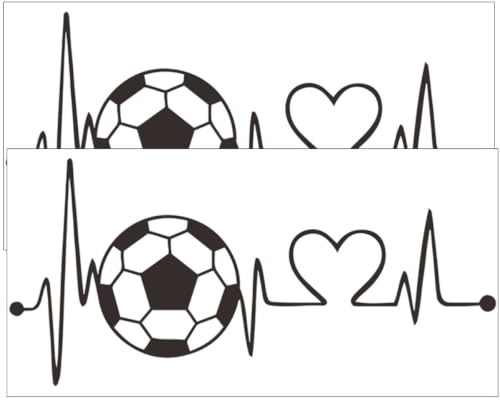 Abaodam Fußball Wandaufkleber Selbstklebendes Wandtattoo Heartbeat Line | football aufkleber Für Jungenzimmer Abnehmbar, Schlafzimmer Wohnzimmer Laden Büro Und Glatte Oberflächen 59 X 29 Cm