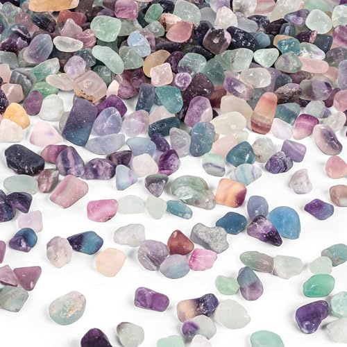 JOHOUSE Quartz Crystals, Crushed Chips Tumbled Polished Stones, Assorted Irregular Shaped Decorative Rocks, Succulent Pebbles for Indoor Plants, Aquarium Betta Fish Tank Gravel, Vase Filler 0.2-0.5