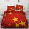 YELDAN Bettwäsche 140x200 Sterne, Sterne Rot Bettbezug, Bettwäsche-Sets 2 teilig, Weich & Bügelfrei Mikrofaser Wendebettwäsche und 1 Kissenbezug 80x80 mit Umschlag