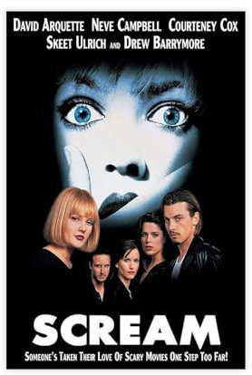 Repaly Scream 1996 Teaser-Poster auf Leinwand, Schlafzimmer-Dekor, Sportlandschaft, Büro, Raumdekoration, Geschenk, ungerahmt, 20 x 30 cm