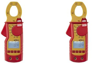 Wiha Strommesszange bis 1.000 V AC, CAT IV inkl. 2x AAA-Batterien I mit Taschenlampenfunktion I LCD-Anzeige (45219) (Packung mit 2)