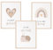 Mutzauber® 3er Set Poster Kinderzimmer A4 | Bilder Kinderzimmer | Deko Babyzimmer Jungen Mädchen | Bilder Bär Tiere Bilder Kinderzimmer ohne Rahmen (3, Koralle, A4)