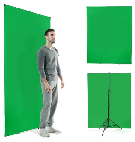 Greenscreen Hintergrund mit Ständer (Hochwertige-Grün)