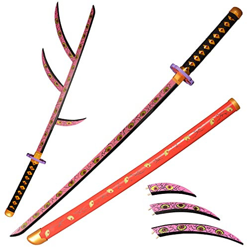 LQZJG Anime bambù Spada Cosplay Spada,Kokushibou Spada Katana 103cm/40 Pollici