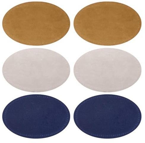 GLADFRESIT Leather Repair Patch Clothes Patches for Holes Elbow Brace Sew On Knee Patches Oval Shape for Trousers Jumpers Pants Tops Jean(3 Colors)