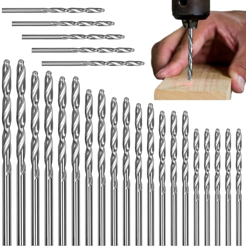25 Stück Micro Bohrer Set, Professional Spiralbohrer 1.2mm, 1.5mm, 1.8mm, 2.0mm, 2.35mm, 3.0mm, Metallbohrer Holzspiralbohrer elektrisches Bohrwerkzeug für Eisen Aluminium Holz Kunststoff