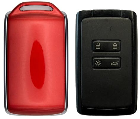 Coque de Clé Renault captur Carte Main-Libre Compatible Renault/Dacia Made in France Peinture Automobile (Rouge Flamme)