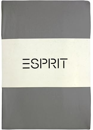 Esprit - Spannbettlaken 200 x 200 cm - Anthrazit - für bis zu 30cm Matratzenhöhe - supergekämmter Baumwolle mit ÖkoTex Made in Green Siegel