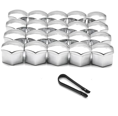 Auto-Radmutterkappen für Seat Ibiza Leon MK3 5f ateca Alhambra Altea Arona Arosa Cordoba Exeo Freetrack Inca (17 mm Silber)
