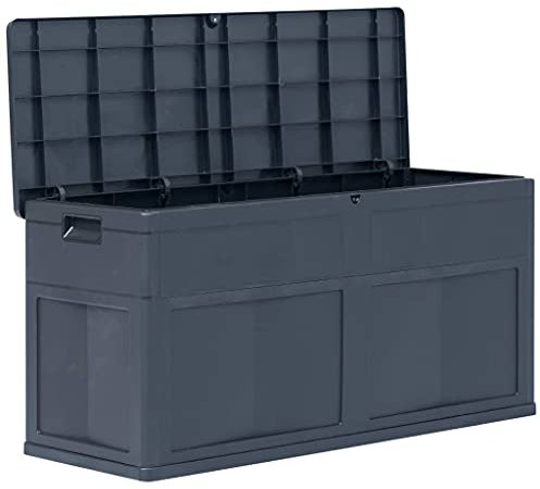Garden Storage Box 320 L Black, Black, wenjingqiUK-45688