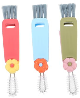 BUGUUYO 3stücke Becherdeckel-reinigungsbürste Mit Rillenbürste Für Tägliche Deckelreinigung Haushaltsreinigungsbürste Praktisches Zubehör Für Gründliche Reinigung