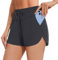 AKKQHH Sport Shorts Damen Sporthose Kurz mit Tasche Sommer Atmungsaktive Laufhose Schnelltrocknende Running Fitness Yoga Trainingshose Jogginghose(Grau,XL)