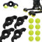 4 Stück Indoor-Radsport-Schnappfüße Adapter mit 8 Stück Tennis-Stabilitäts-Zubehör, für Fahrrad-Widerstandstrainer, Heimtrainer, Indoor-Training, Kickr-Core-Workout-Ausrüstung
