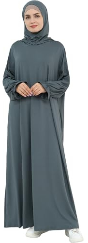 Zofocy Festliche Gebetsabaya mit Kapuze und Seitentaschen Praktische Frauen-Robe für muslimische Festtagszeremonien