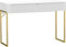 BLUEBRIT Modern Slim Hallway Console Table Entryway Display Table White 2 Drawers Gold shelve