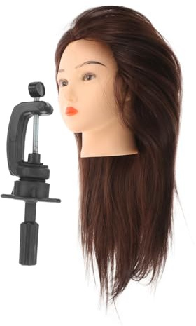 SAFIGLE Mannequinkopf Aus Echthaar Für Friseur-training Mit Halterung Zum Üben Von Frisuren Zöpfen Und Hochsteckfrisuren Realistischer Haarmannequin Für Styling-praxis