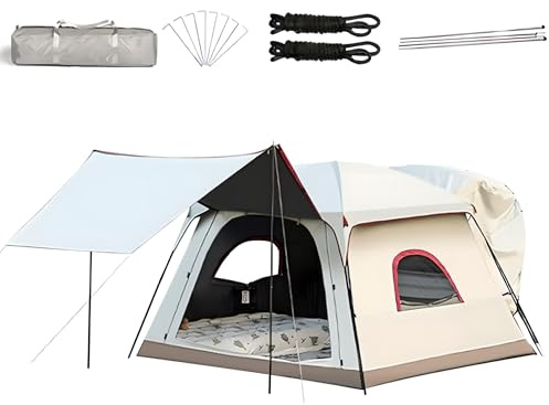 Waterproof Camping Tent with Sewn-in Groundsheet, Suv Tailgate Canopy, Tailgate Tent with Awning Snug Dome Design with Porch for Vans and Suvs, Ideal for Family Adventures