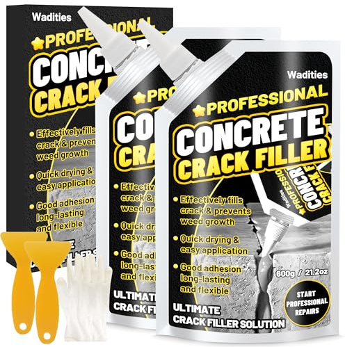 Concrete Crack Filler, 2.65LB High Elasticity Cement Crack Repair Sealant | Slab Concrete Waterproof Repair Sealant for Driveways, Walkways, Patio, Joint, Indoor and Outdoor Quick Drying Sealer - Grey