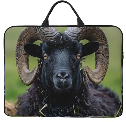 Laptoptasche für Damen und Herren, 14 Zoll, Old Black Sheep Laptop-Hülle, stoßfeste Computertasche, Tragetasche