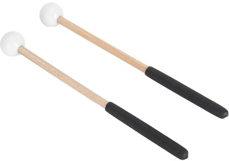 Generic Zungentrommelschlägel, Gummikopf, Breite Anwendung, Leicht, Multifunktional, Perkussionsschlägel, 1 Paar, Gratfrei, für Partys (WHITE)