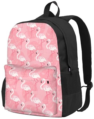 Yyoretp Sac à dos d'été décontracté avec imprimé feuilles de palmier flamant rose pour homme et femme, grande capacité, sac à dos pour ordinateur de voyage