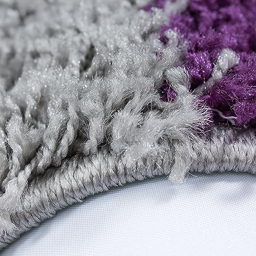 KADIMA DESIGN Hochflorteppich Karo-Muster Weich Flauschig Waschbar Strapazierfähig Läufer Violett 80x250 cm Wohnzimmer Schlafzimmer Fußbodenheizung geeignet Schadstoffgeprüft Oeko-TEX | RHEIN