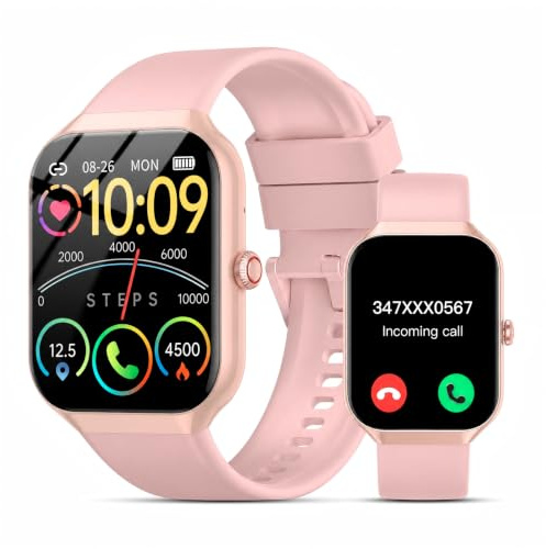 Reloj Inteligente Mujer, 1,96 HD, 200+ esferas, Llamadas Bluetooth, IP68 | Smartwatch deportivo con 100+ modos, pulsómetro, monitor de sueño, 300mAh, SpO2, avisos WhatsApp, GloryFit, música y cámara