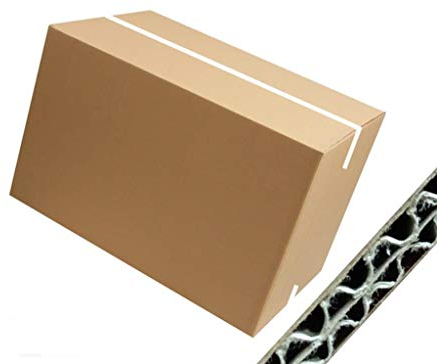 OM by PD Neutral 1 Karton doppelte Welle 60 x 40 x 40 cm Verpackung für Versand/Lager/Umzug Wellpappe