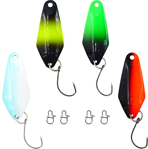 Paradox Fishing Set di 4 Spoons per Pesca alla Trota, 2,5 g, con 4 Snaps UV active
