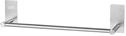 JS Towel Rail Holder 30CM Towel Bar Stainless Steel Adhesive Rails No Drilling Small Shower Tea Towel Rack Shelf for Bathroom Hardware and Kitchen