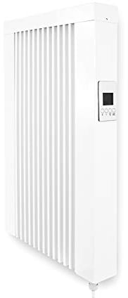 eVARMO Areo Smart 650 W Elektroheizung Wandmontage - Elektroheizkörper mit Thermostat - elektrische Heizung Smart Home - App steuerbare Heizung WLAN steuerbar - digitale Elektroheizung mit Rollen