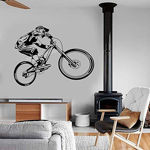 Vinyl Wandtattoo Mountainbike Extremsport Radfahren Bmx Fahrrad Motocross Wandaufkleber Moderne Garage Home Schlafzimmer Dekor 76X57Cm