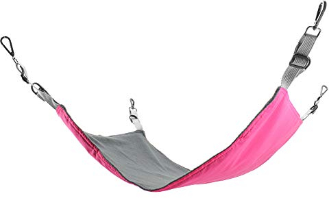 MoYouno Cat Hanging Hammock Bed, Pet Cradle Hammock for Large Cat Kitten Ferret Puppy, Double-sided Thick Hammock Cage for Small Animal upto 25KG, Durable, Waterproof, 42x56x0.3cm (Red)