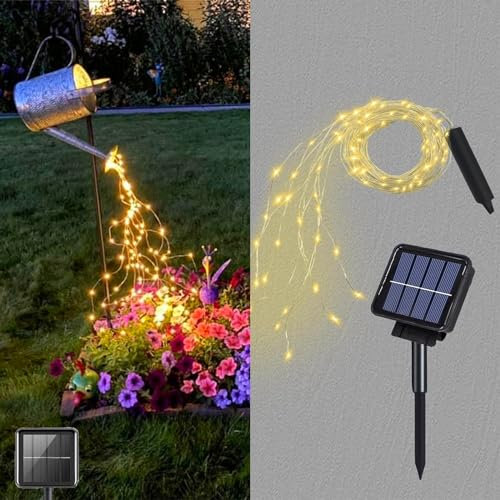 VOOKRY Guirlande lumineuse solaire 240 LED pour extérieur, étanche, arrosoir, lucioles, plantes et arbres, décorations (1)