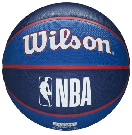 Wilson Basketball NBA TEAM TRIBUTE, PHILADELPHIA 76ERS, Outdoor, Gummi, Größe: 7