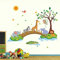 decalmile Wandtattoo Dschungel Tiere Baum Wandaufkleber Elefant Giraffe Löwe Gehen auf Brücke Wandsticker Babyzimmer Kinderzimmer Schlafzimmer Wanddeko