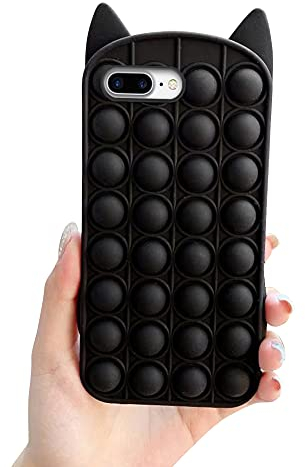 Kompatibel mit iPhone 8 Plus/7 Plus Hülle,Fidget Toys Handyhülle,Push Pop Bubble Fidget Sensory Toy Stressspielzeug Phone Case,Stress Relief Zappeln Sensory Toy,Silikon Schutzhülle Stoßfest Hülle
