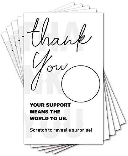 JioJio Chan 50 Thank You Scratch Off Cards for Small Bussiness