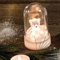 Hellum LED Glasglocke Deko, Weihnachtsdeko mit Eisbär, Weihnachtsbeleuchtung innen mit Batterie (2xCR2032), warmweiß licht, braun, ø5.5 x H 9cm 524734
