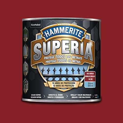 Hammerite Superia Esmalte antioxidante al agua Brillante Rojo Carruajes 2,5 L