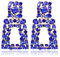 EVER FAITH Pendientes cuadrados grandes bohemios de goteo de cristal geométrico con diseño azul en relieve