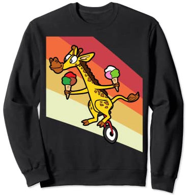 Giraffe Eiskrem Einrad Fahrrad Einradfahren Einradfahrer Sweatshirt