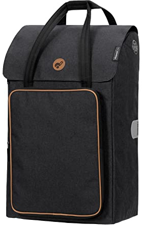 Andersen Einkaufstrolley Ersatztasche - 45 Liter - Seiten- & Fronttasche | Tragegriff - wasserabweisend - Reflektoren - faltbar - Ipek Bo schwarz