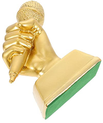 Microphone Trophy Microphone Decor Sculpture Decor Speech Award Movie Theater Decor Home Decoration Soccer Match Trophy Cup Soccer Trophies Mics Household Resin Ornaments Child