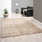 VIMODA Hochflor Teppich LUX Shaggy Wohnzimmer Schlafzimmer Mehrfarbig Meliert Extra Dicht, Farbe:Beige, Maße:140x200 cm